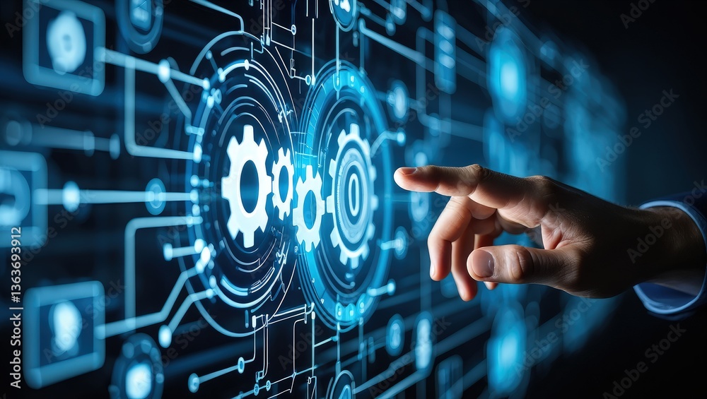 Poster automation of business or robotic process rpa technology. transfer of data between application. busi
