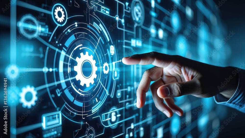 Poster automation of business or robotic process rpa technology. transfer of data between application. busi