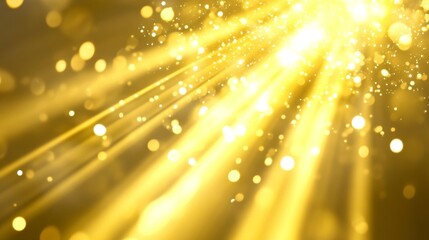Abstract Background With Slightly Blurred Yellow Holographic Light Beams