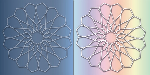 Islamic geometric pattern with gradient background.EPS 10