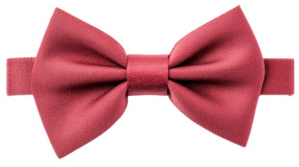 Elegant dark pink bow tie isolated on black background, cut out transparent