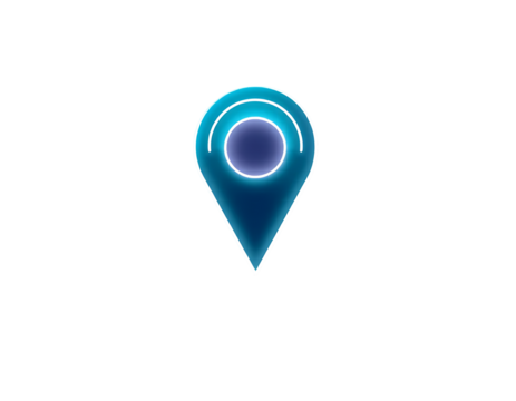 Blue Glowing Location Pin Icon