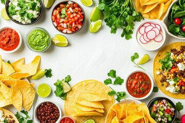 Homemade Mexican taco party with geometric styling