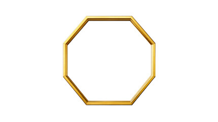 Golden octagonal frame with a clear background for art