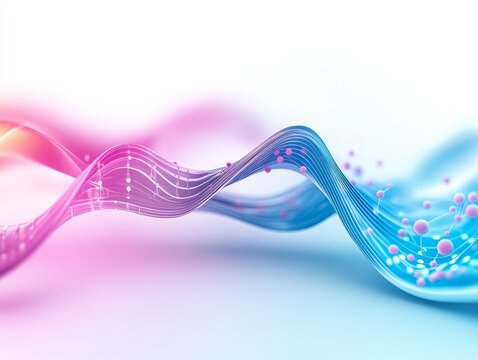 Nanotechnology Engineer management Colorful abstract wave with musical notes.