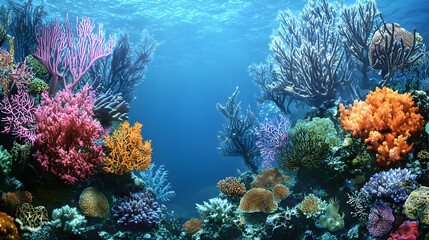 Obraz premium Vibrant Underwater Coral Reef Display