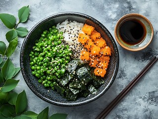 Colorful Rice Bowl with Toppings