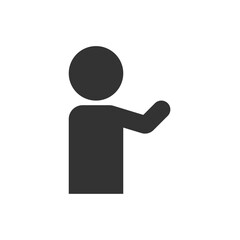 なにかを教えている風のモノクロピクトグラム