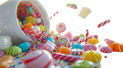 Colorful Candy Spill Sweets Treats and Confectionery Delight