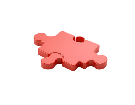 Red puzzle pieces isolated on transparent background - Powered by Adobe