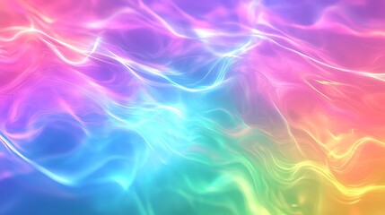 Fototapeta premium Colorful abstract composition with flowing gradients of blue, pink, purple, yellow, and green, creating a dynamic visual