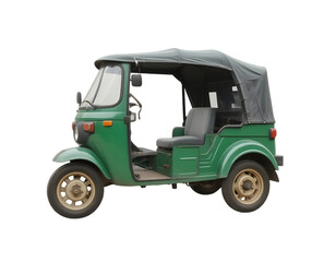 Obraz premium Green Tuk Tuk on Transparent Background