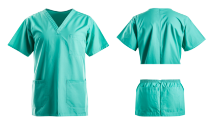 Surgical scrub suit, medical uniform for healthcare, cut out transparent
