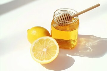 Refreshing lemon and honey drink preparation kitchen food photography bright natural light culinary concept