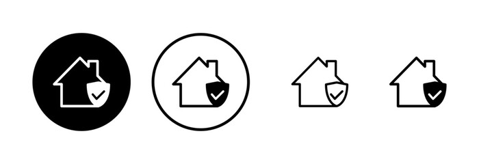home insurance icon logo design. home protection sign and symbol