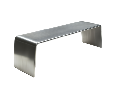 Modern stainless steel bench design for contemporary spaces on Transparent Background
