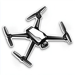 contour-cut sticker Flying drones aesthetic quality of the beautiful, 3d rendering, design sticker, vector art sticker, high resolution, detailed, on white background generated AI