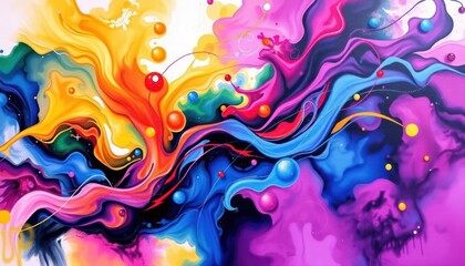 Fototapeta premium Abstract colorful fluid art (1)