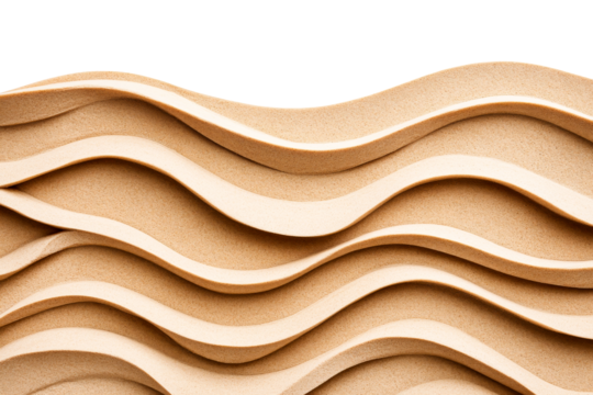 Beige sand texture wavy layer pattern background, cut out transparent