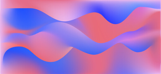 Gradient red blue abstract background with smooth flowing wave shapes creating a futuristic visual for digital design or modern art projects.