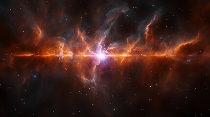 Fototapeta premium Bright star in fiery nebula.