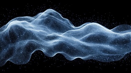 Fototapeta premium Abstract Blue Nebula: Celestial Wave of Stardust