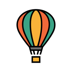 Fototapeta premium Hot Air Balloon Icon for Travel and Adventure Themes
