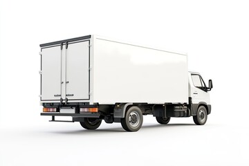 White delivery truck back view