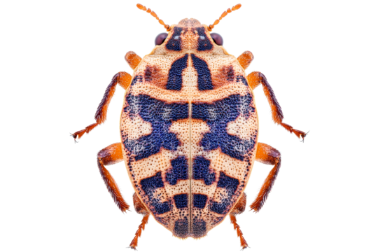 Ornate Shieldbug with Detailed Patterns, cut out transparent