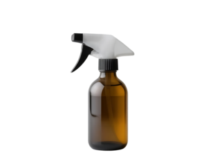 Amber Glass Spray Bottle Isolated on Clear Background