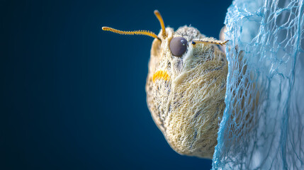 Moth emerging from cocoon symbolizes adaptability and transformation in business strategy. concept business strategy, adaptability, transformation, moth symbolism. Dreamwoven Cocoon. Illustration