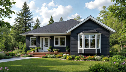 modern exterior house in the village