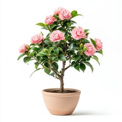 Obraz premium Pink Flowering Camellia Plant