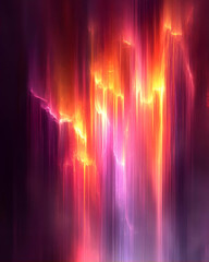 Vibrant abstract light patterns in shades of orange, pink, and purple creating a dynamic atmosphere