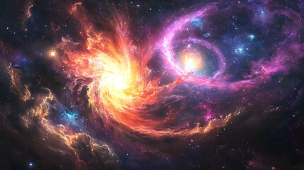 a close up of a galaxy with a spiral shaped star