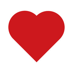 Red heart symbol, minimalistic love icon, simple romantic design, vector illustration, bold heart shape, passion and affection, love concept, digital graphic, flat art.