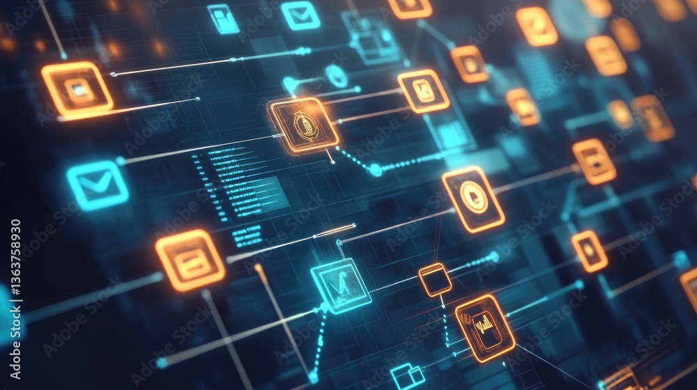 Poster global fintech ecosystem visualizing interconnected digital banking platforms and secure real-time t