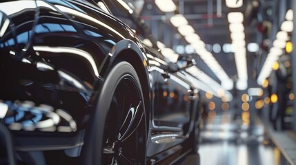 Obraz premium HighEnd Vehicle in Assembly Line Modern Automotive Manufacturing Process