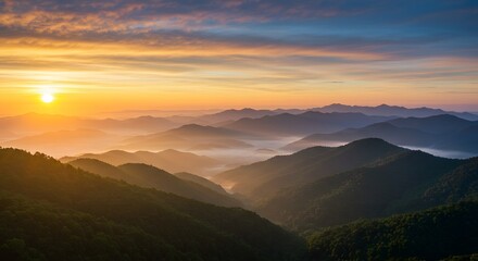 Obraz premium Mountain Sunrise with Clouds