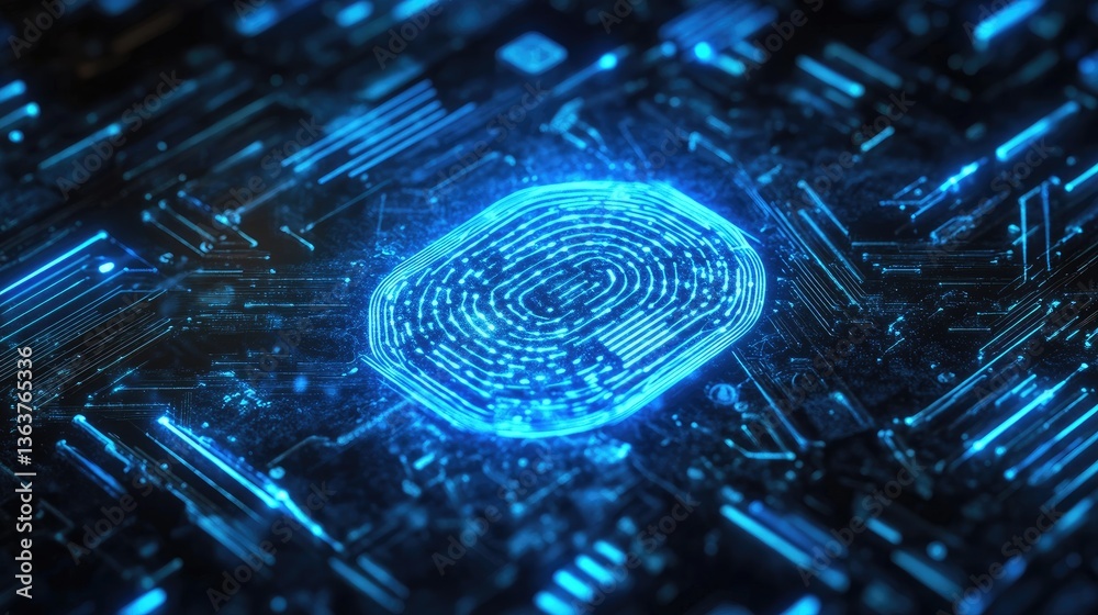Poster real-time biometric security authentication system ensuring safe banking transactions.