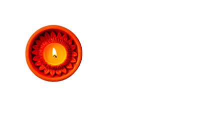 Glowing diya lamp for festival, cut out transparent