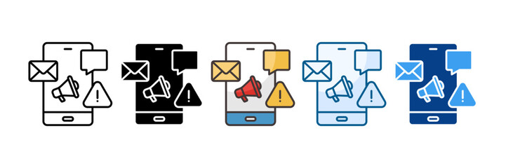 Social Media Crisis Icon Set Multiple Style Collection