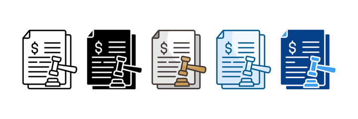 Regulatory Penalties Icon Set Multiple Style Collection