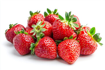 A close up of a bunch of strawberries on a table