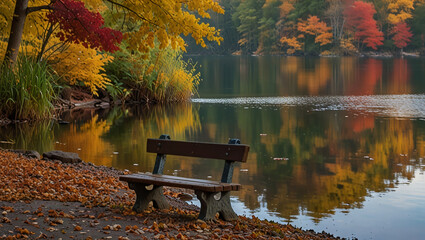 bench in autumn park