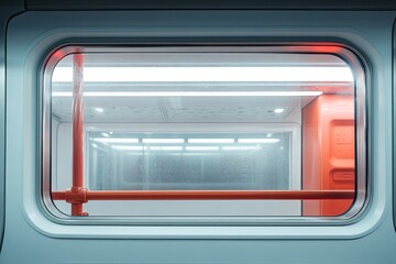 Obraz premium Interior Subway Car Through Window