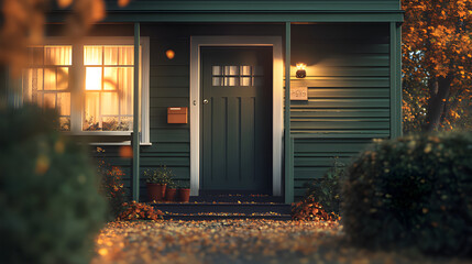 A house from the 1940s in Glenmont is dark green and terracotta. It's wide open and swaying ominously during the autumn wind.