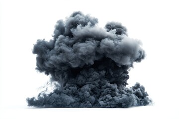 Dynamic display of black smoke contrasts strikingly against a white background, creating an atmospheric and captivating visual experience