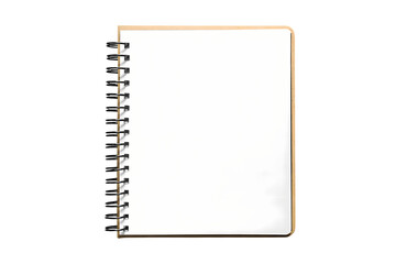 Blank Spiral Notebook with White Pages Stationery for Writing, Sketching, and Notes, Isolated on Transparent Background