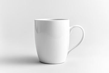 Fototapeta premium Simple white mug against plain background